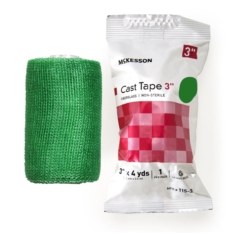 McKesson Green Cast Tape, 3 Inch x 4 Yard (Box of 10 Rolls)