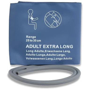 Cables and Sensors Reusable NIBP Cuff  Adult Long (23 - 46 cm) - Dual Tube Hose