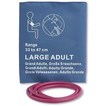Cables and Sensors Reusable NIBP Cuff  Large Adult (33 - 47 cm) - Dual Tube Hose