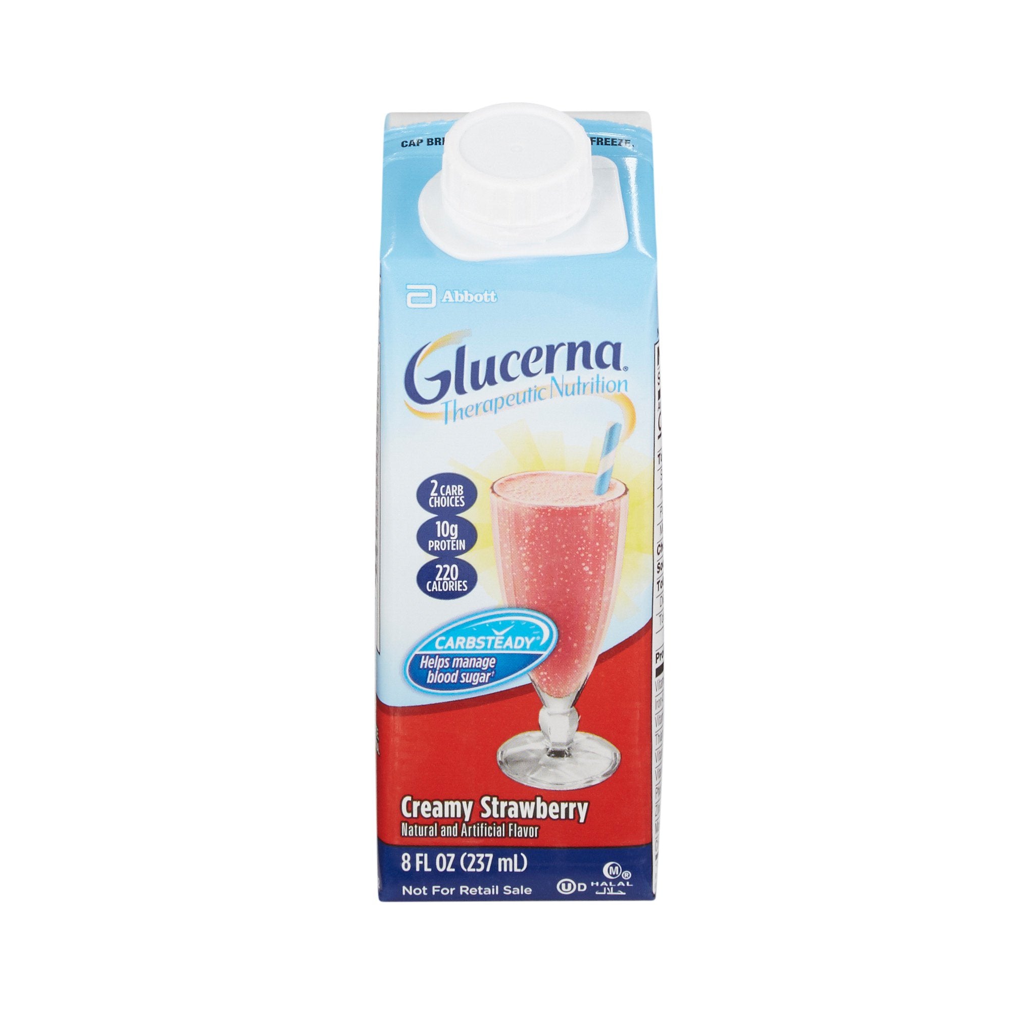 Abbott Nutrition Glucerna Strawberry Therapeutic Nutrition Shake, 8-ounce carton (24/CS) 
