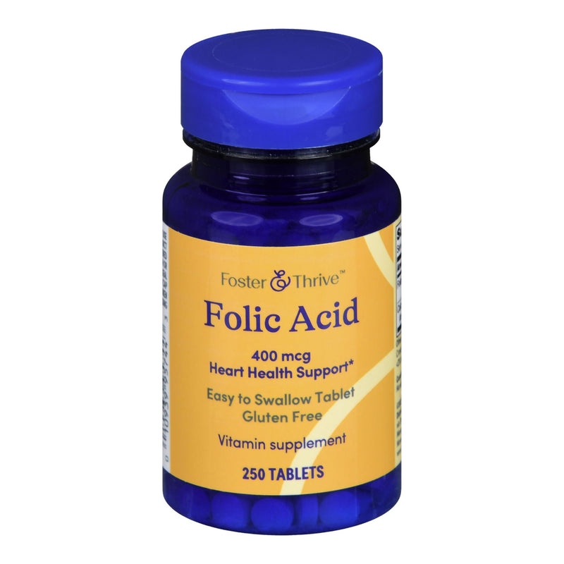 Foster & Thrive 400 mcg Folic Acid Tablets (Bottle of 250)