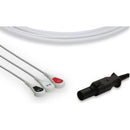 CASMED One Piece ECG Cable  3 Leads Snap, 7-Pin Round Connector