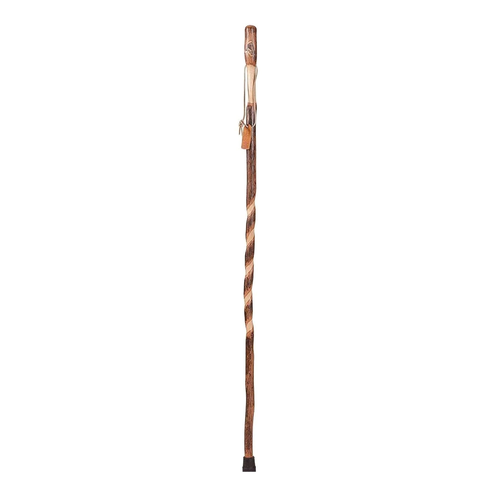 Mabis Healthcare Brazos Twisted Hickory Rustic Walking Stick, 58-Inch Height 