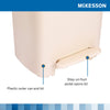 McKesson Waste Can with Step-On Pedal, Beige, 15.16 x 14.76 x 26.57 Inch (Case)