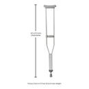 McKesson Adult Underarm Crutches, 5'2" – 5'10" (Case of 8 Pairs)
