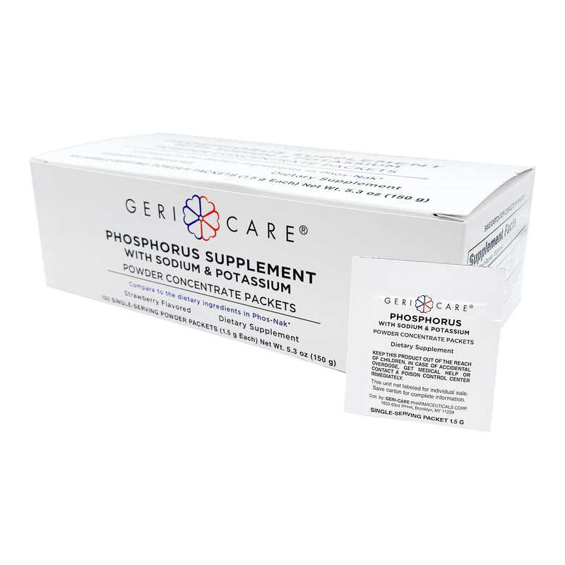 Geri-Care Phosphorus Supplement Powder with Electrolytes, Strawberry Flavor (Case of 2400)