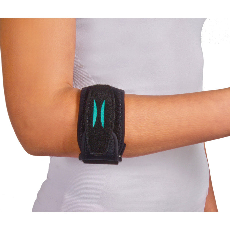 Elbow Support Strap Matt StrapII One Size Fits Most Hook and Loop with D-Ring Tennis / Golf Left or Right Elbow 7 to 20 Inch Forearm Circumference Black (Each)