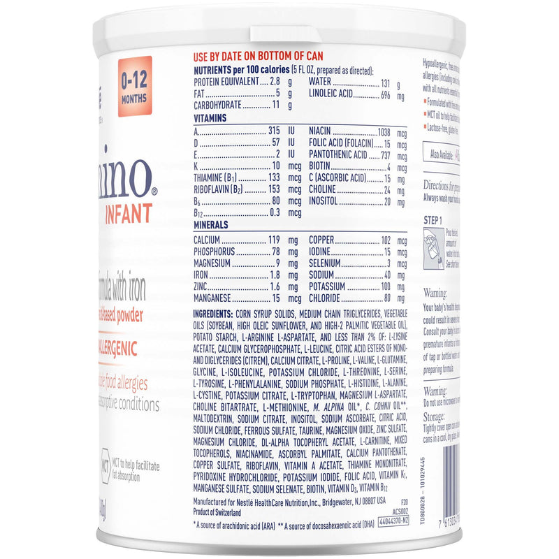 Alfamino Powder Amino Acid Based Infant Formula with Iron, 14.1-ounce can (Case of 6)