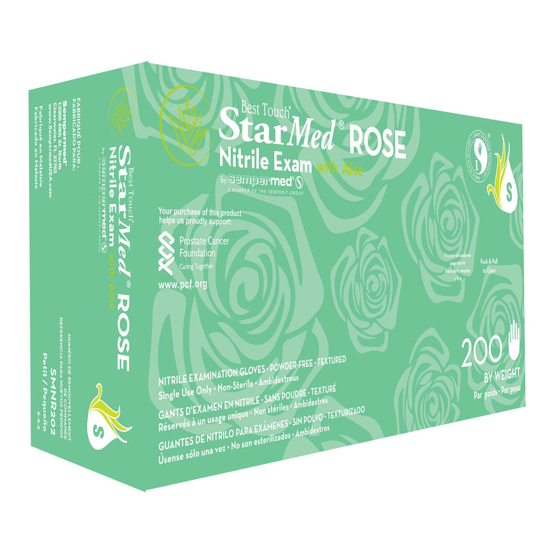 Harps USA Inc StarMed Rose Nitrile Exam Glove, Small, Pink (2000/CS)