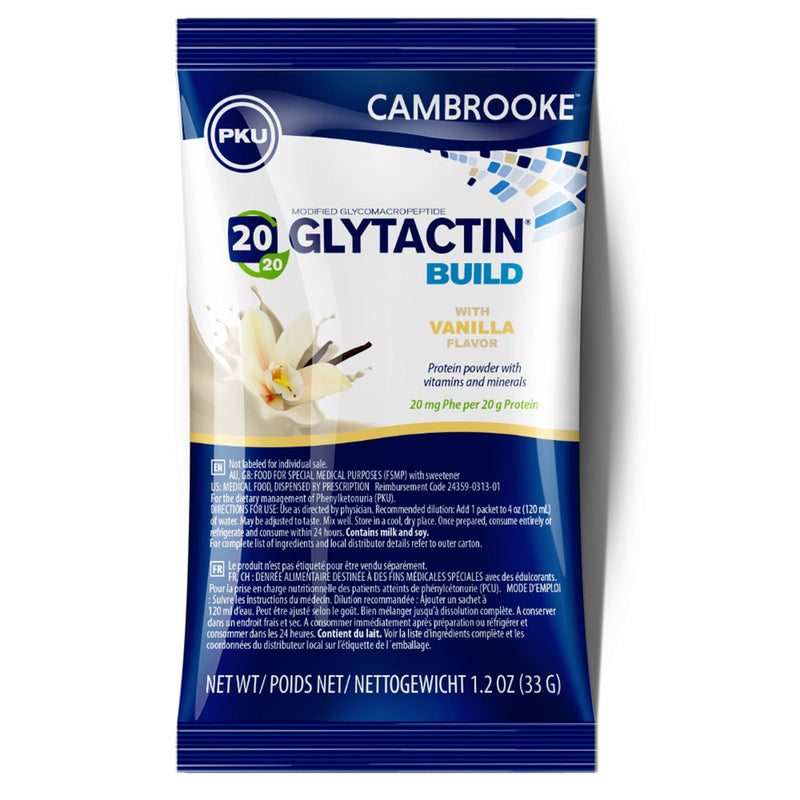 Glytactin Build 20/20 GMP for the Dietary Management of PKU, Vanilla (Case of 30)