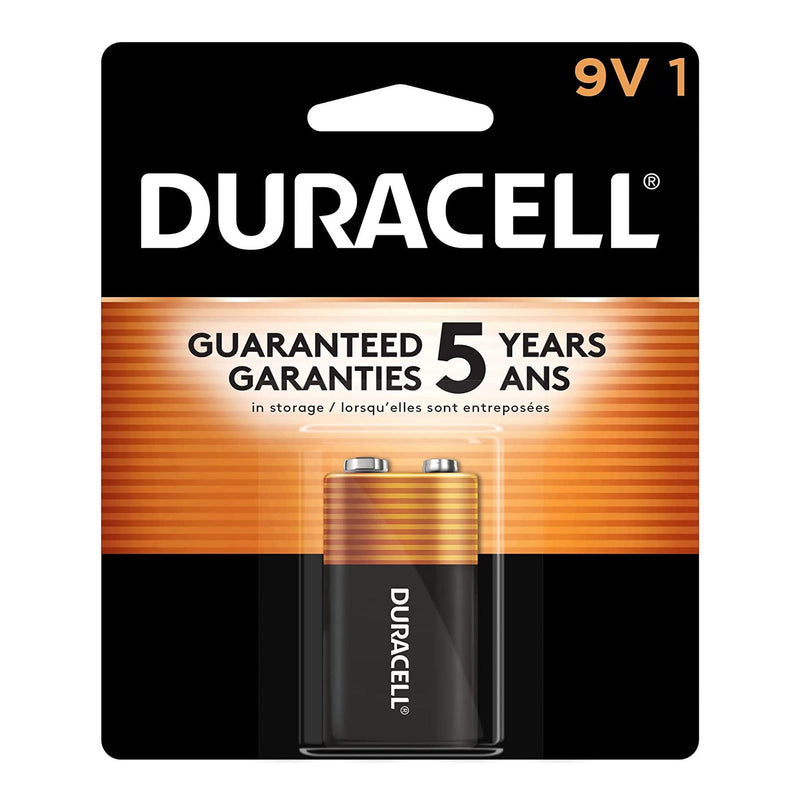 Alkaline Battery Duracell Coppertop 9V Cell 9 Volt Disposable 1 Pack (Each)