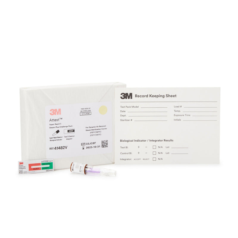 3M Attest Super Rapid 5 Steam-Plus Sterilization BI Challenge Pack (Case of 24)