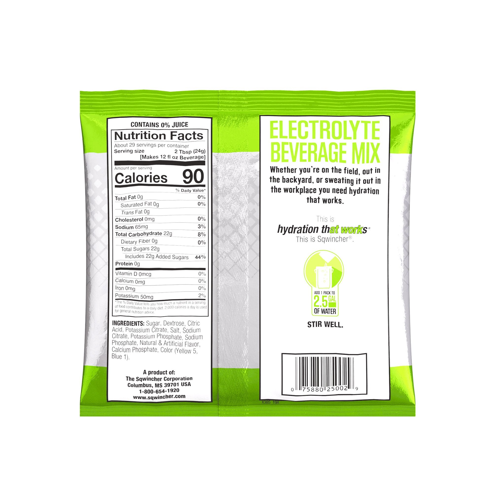 Kent Precision Foods Sqwincher Powder Pack Lemon-Lime Electrolyte Replenishment Drink Mix (32/CS) 