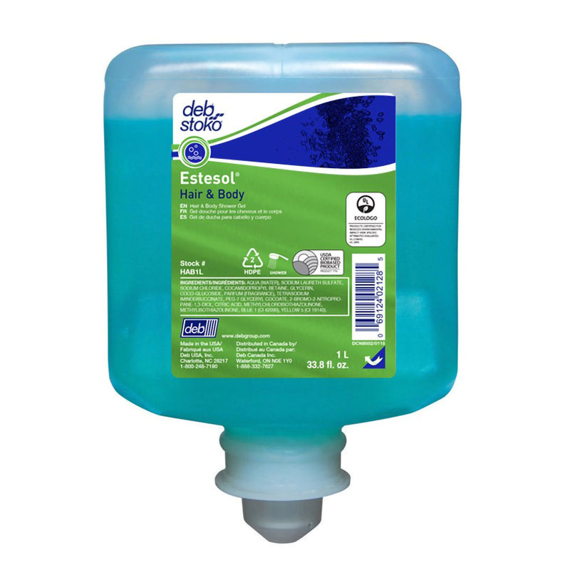 SC Johnson Professional USA Inc Estesol Shampoo and Body Wash, Rainforest Scent, 1,000 mL Dispenser Refill (6/CS)