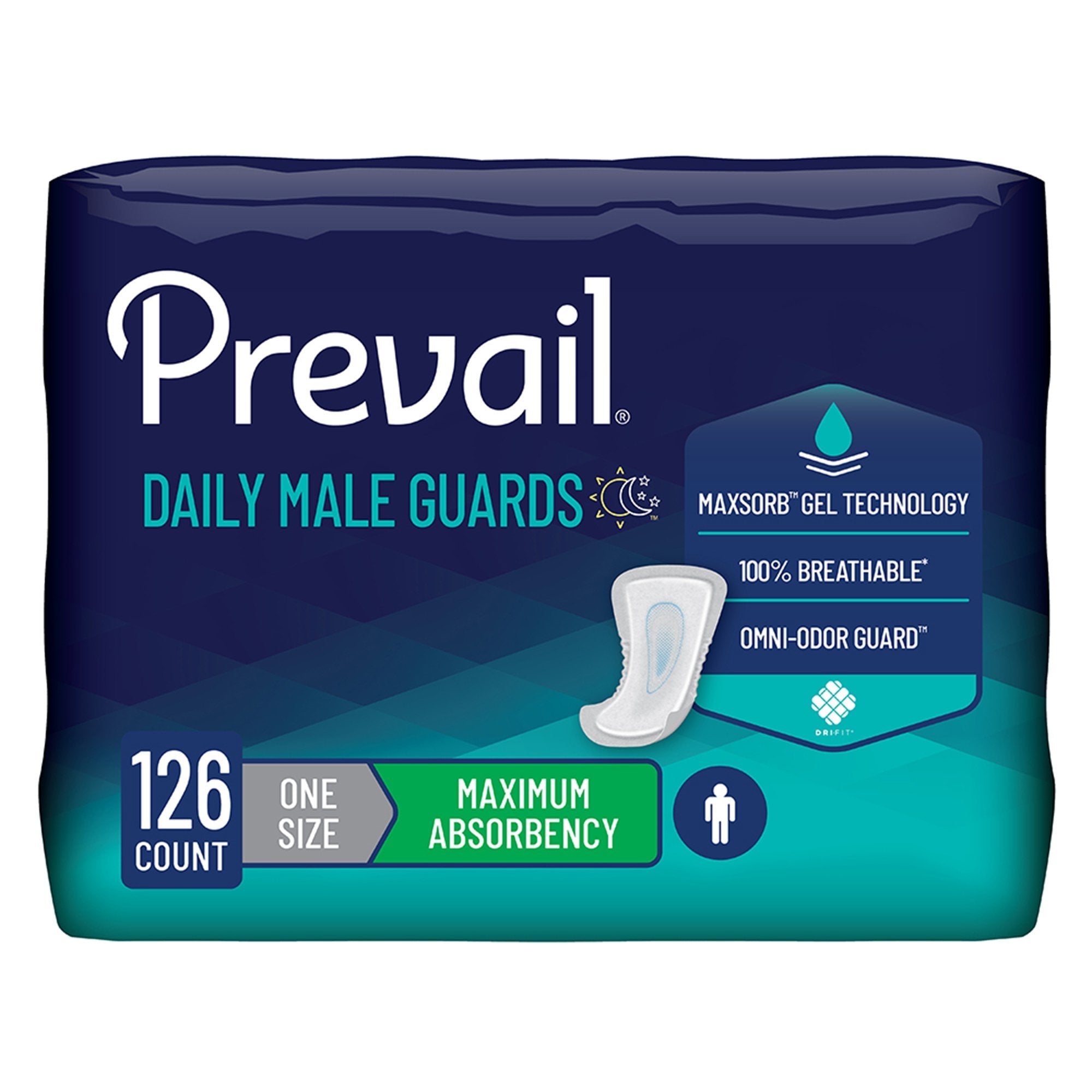 First Quality Products LLC Prevail Daily Male Guards Maximum Bladder Control Pad, 12.5-Inch Length (126/CS) 