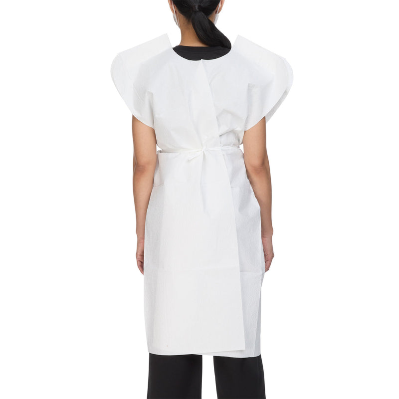 McKesson Patient Exam Gown, One Size Fits Most, White (50/CS)