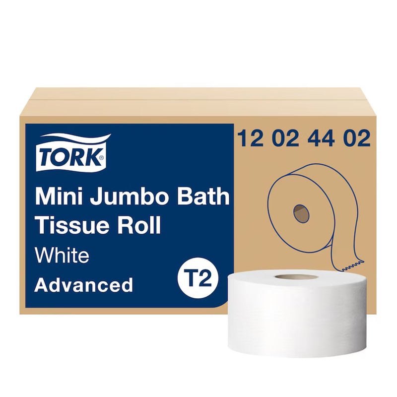 RJ Schinner Co Tork Advanced Mini Jumbo Size Cored Roll Two-Ply Toilet Paper (12/CS) 