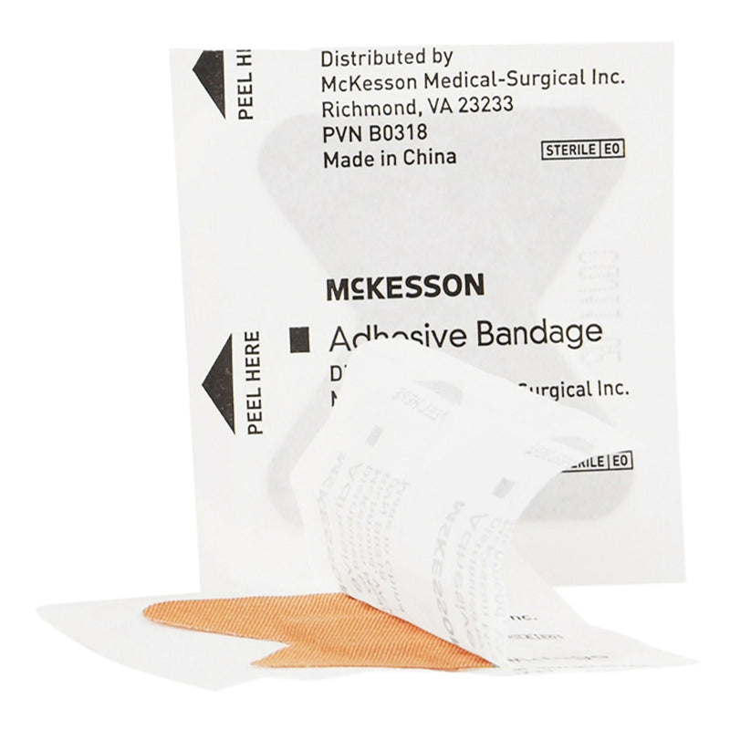 McKesson Fingertip Tan Adhesive Strip, Small (100/BX) 