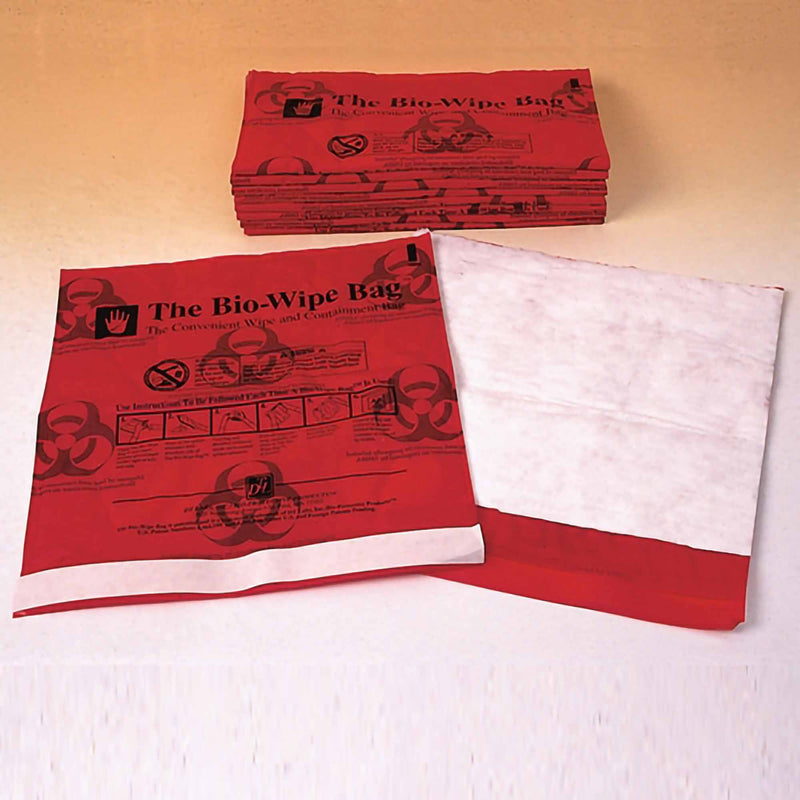 Unimed - Midwest The Bio-Wipe Bag Biohazard Waste Bag, 11-3/4 x 12 Inch (100/CS) 