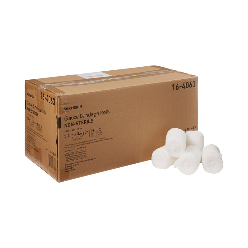 McKesson Fluff Bandage Roll, 3.4 Inch x 3.6 Yard, Six Ply (Case of 96)