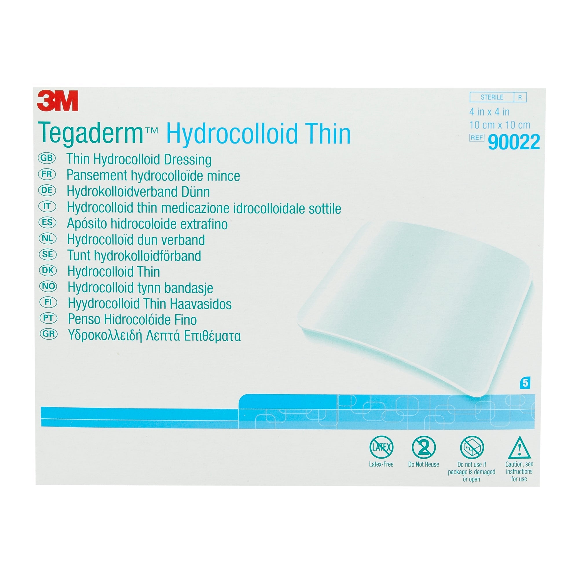 Solventum Corporation 3M Tegaderm Thin Hydrocolloid Dressing, 4 x 4 Inch (100/CS) 