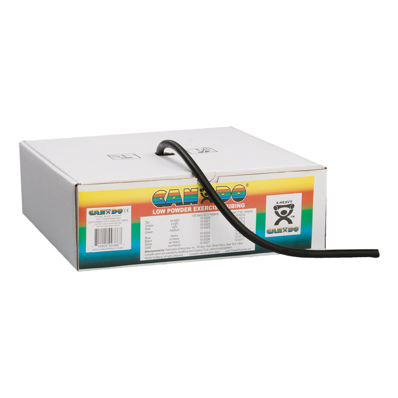 CanDo Low Powder Exercise Resistance Tubing, Black, 100', X-Heavy Resistance (Each)
