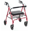 McKesson Bariatric Red Folding Steel Four-Wheel Rollator (Case)