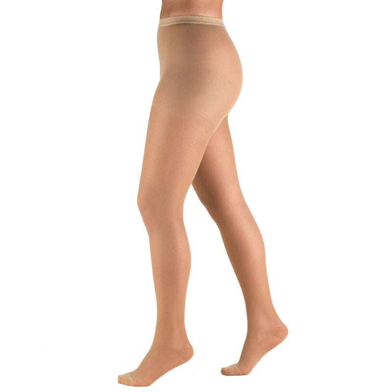 Compression Pantyhose Truform Waist High Medium Beige Closed Toe (Each)