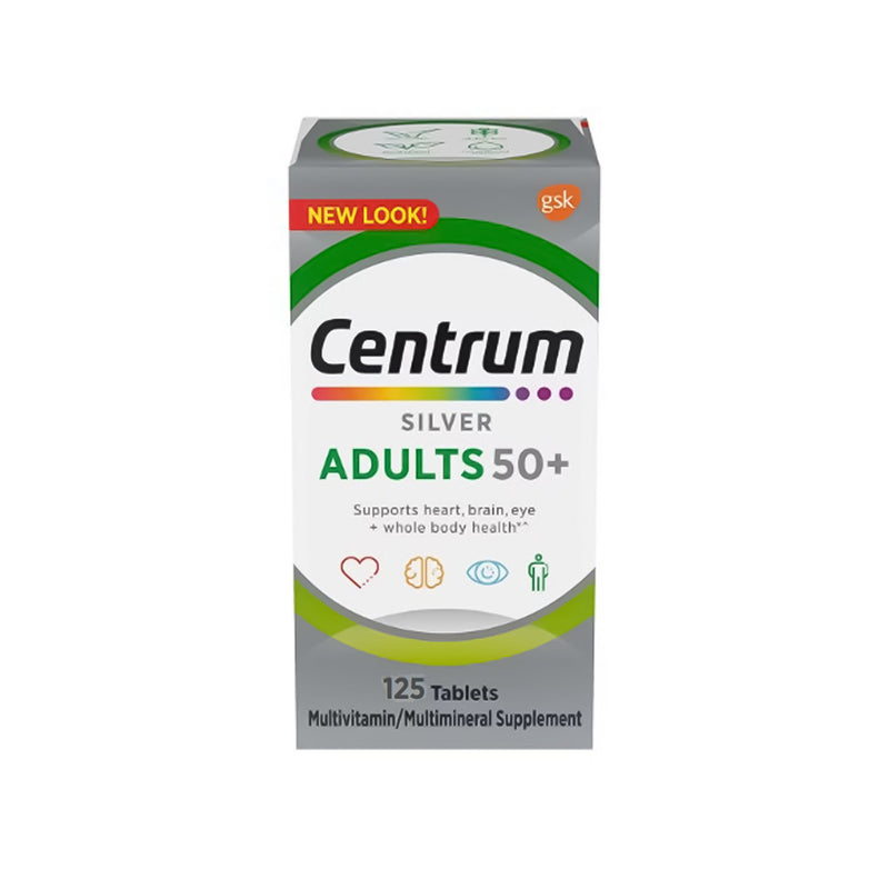 Centrum Silver Adults 50+ Multivitamin/Multimineral Supplement Tablets (Bottle of 125)
