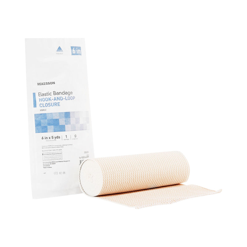 McKesson hook-and-loop closure Elastic Bandage, 6 Inch x 5 Yard (Case of 36)