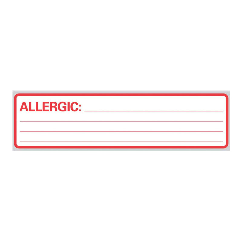 PDC Healthcare Timemed Pre-Printed Allergy Alert Label Removable Tape, 6 x 1 Inch