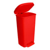 McKesson Waste Can with Step-On Pedal, Plastic, Red, 15.16 x 14.76 x 26.57 Inch (Case)