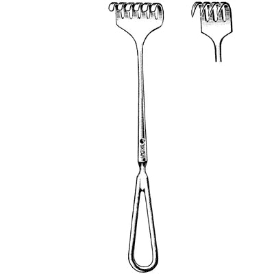 Sklar Volkman Retractor (USA) (CensiTrac Marked) - 8-1/2", Sharp, 4 Prongs - 60-5604c 