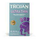 Trojan Ultra Thin Lubricated Latex Condoms (Box of 12)