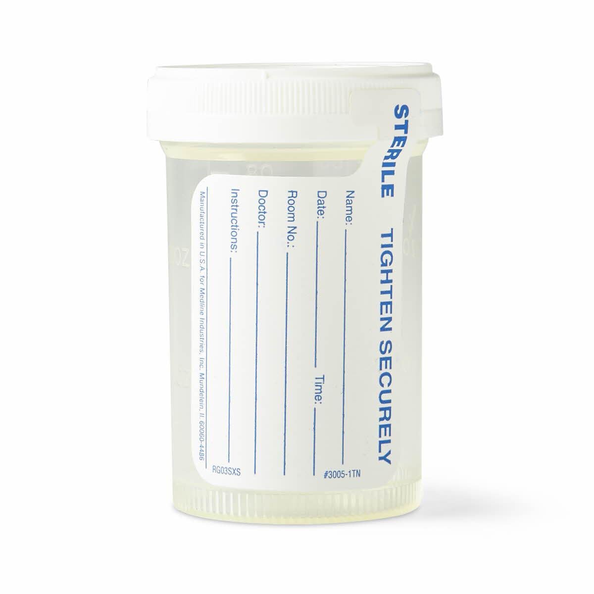 Specimen Container for Pneumatic Tube Systems Click-N-Close 90 mL (3 oz.) Screw Cap Patient Information Sterile Fluid Path (Case of 400)