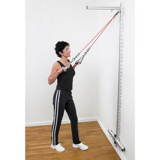 Wall Station TheraBand With Grip Handle/Head Strap X-Light, Light, Moderate, Heavy 6 X 9 X 45 Inch Yellow, Red, Green, Blue (Each)
