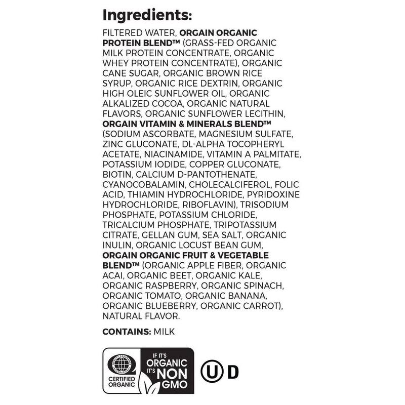 Orgain Organic Nutrition Chocolate Nutritional Shake, 11-ounce carton