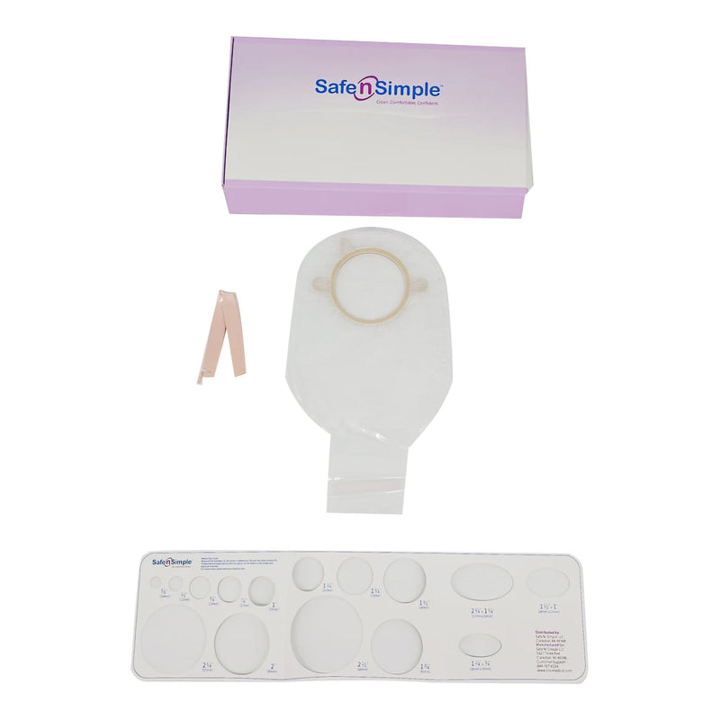 Ostomy Pouch Safe n Simple Two-Piece System 12 Inch Length Without Barrier Drainable (Case of 80)