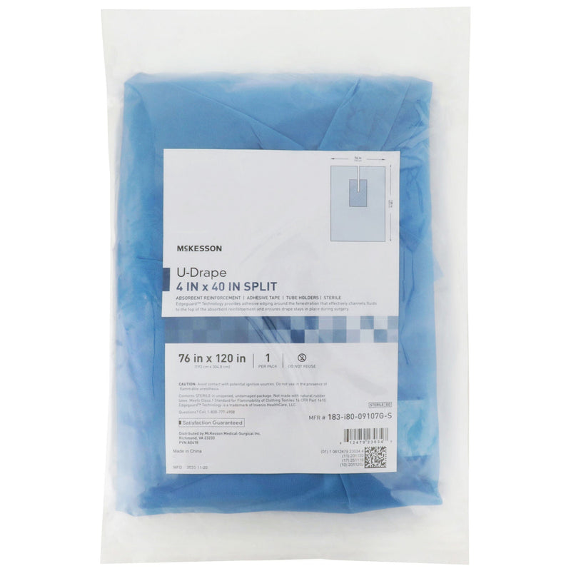 McKesson Sterile U-Drape with Split, 76 x 120 Inch (Case of 18)