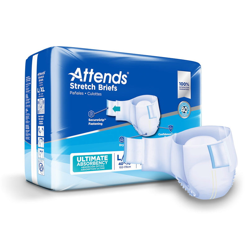 Attends Stretch Briefs, Large / X-Large (Case of 96)
