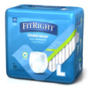 Absorbent Underwear FitRight Extra Pull On with Tear Away Seams Adult Large Unisex Disposable Moderate Absorbency (Case of 80)