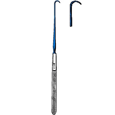 Sklar Blue Electrosurgical Emmett Fistula Hook - 9", Large Curved (Style