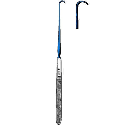Sklar Blue Electrosurgical Emmett Fistula Hook - 9", Large Curved (Style