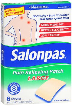 Emerson Healthcare Salonpas Topical Pain Relief Camphor and Menthol Patches (6/BX) 