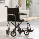 McKesson Lightweight Transport Chair, Black with Silver Vein Finish 