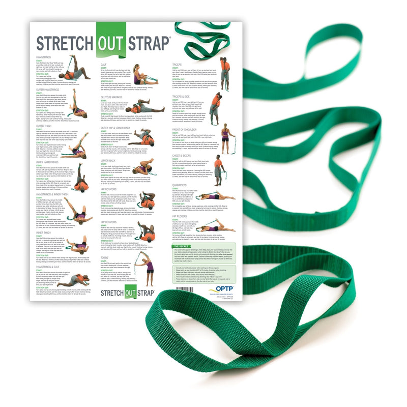 OPTP Stretch-Out Stretch Assist Strap With Poster, 6 Foot Length 