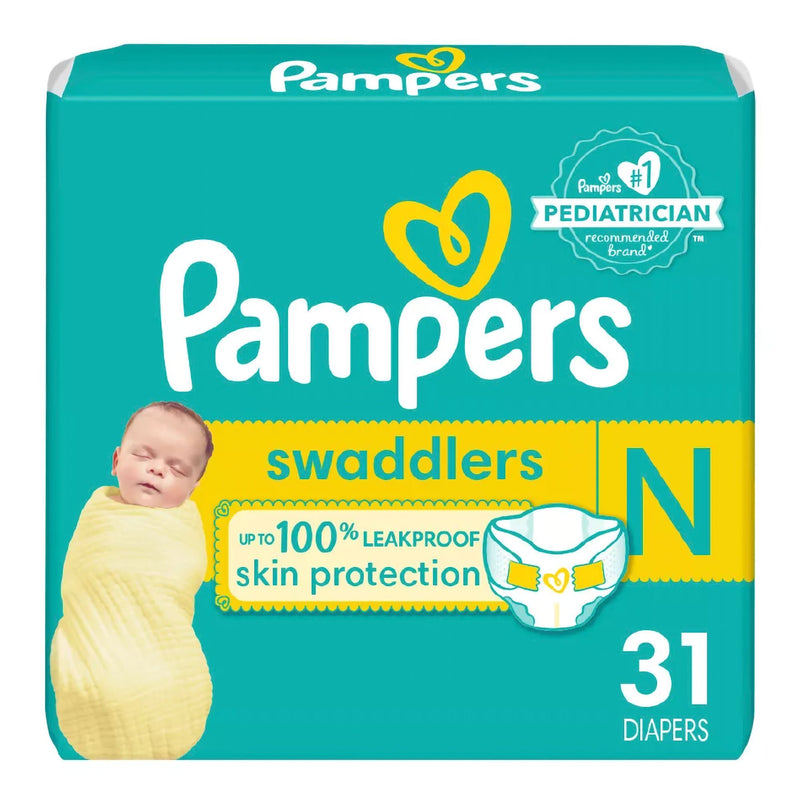 Pampers Swaddlers Baby Diapers, Size 0 (Case of 124)