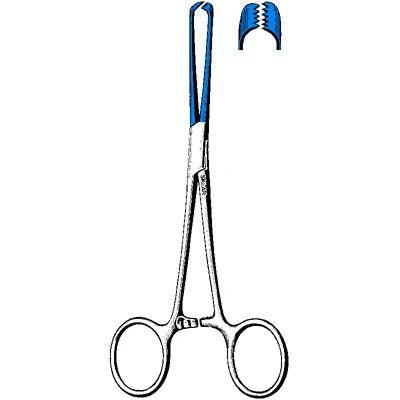Sklar Blue Electrosurgical Allis Tissue Forceps - 9-1/2", 5x6 Teeth - 91-5440 