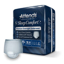 Attends Sleep Comfort Premium Overnight Underwear, 2X-Large, 68 – 80 Inches (Case of 40)