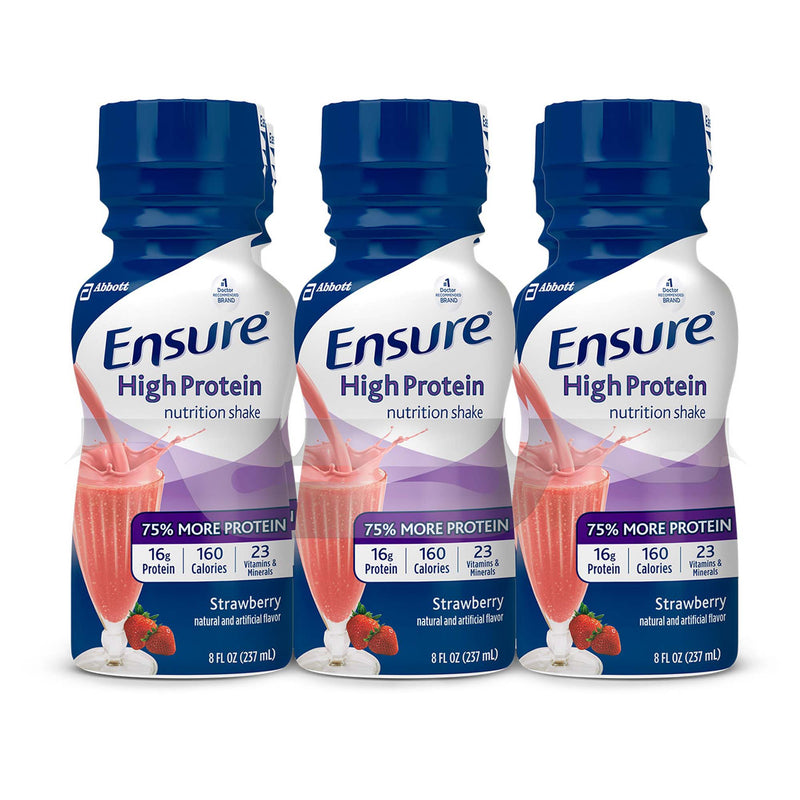 Ensure Strawberry High Protein Nutrition Shake, 8-ounce bottle (Case of 24)